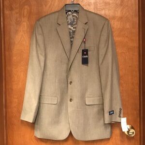 NWT Chaps RL Tan Men’s Sports Blazer Jacket, Size 42L
